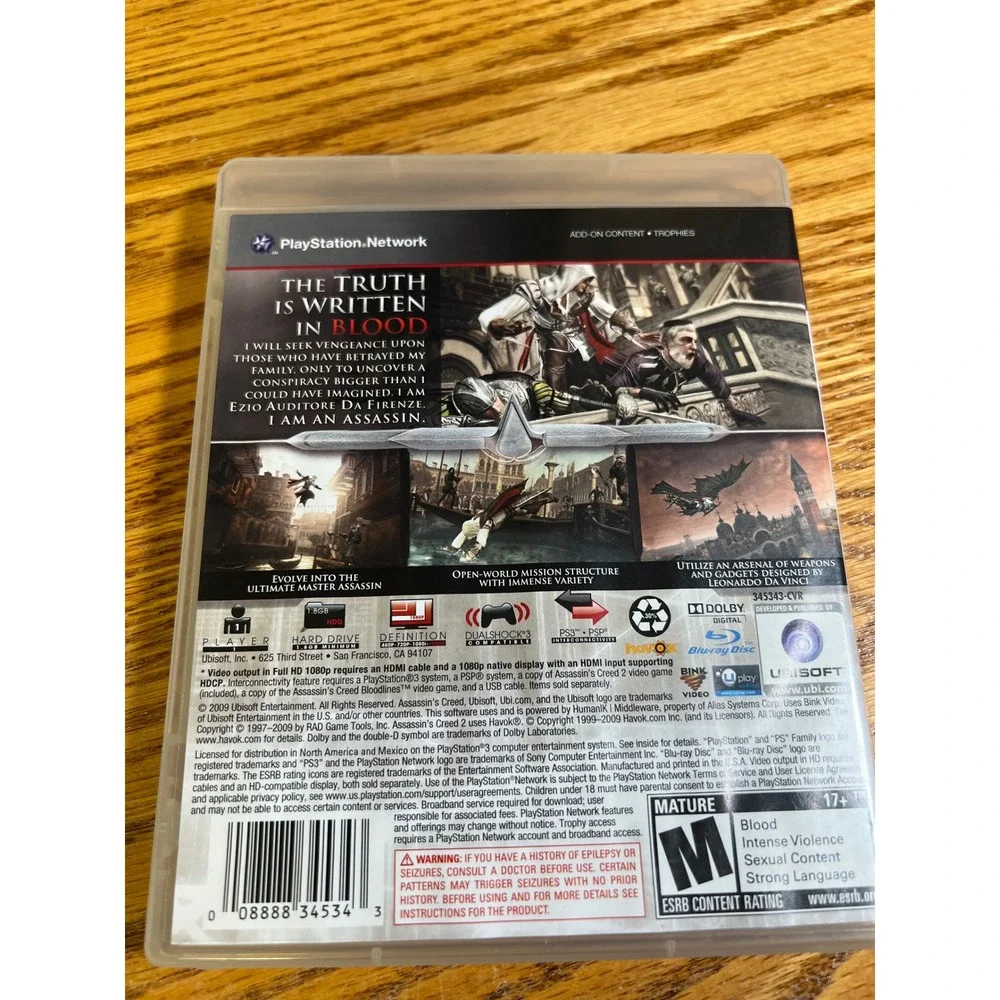 Assassins Creed II Sony PlayStation 3 PS3 Game Complete with Manual CIB 2009